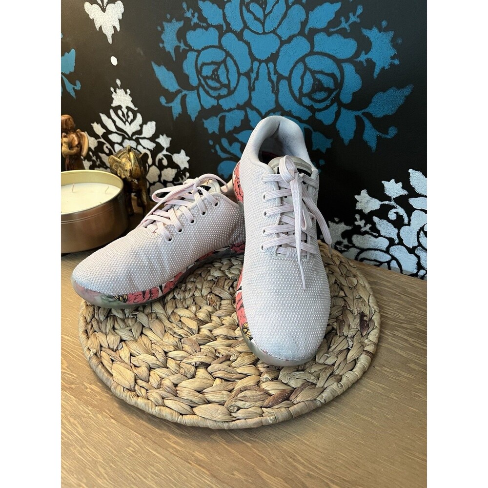 NOBULL Women’s Rose Butterfly Trainer Pink Floral SuperFabric CrossFit Shoes Sz8